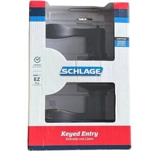 NIB Schlage EZ Keyed Entry Door Handle Lock Set Lever Black F51 V ACC 716